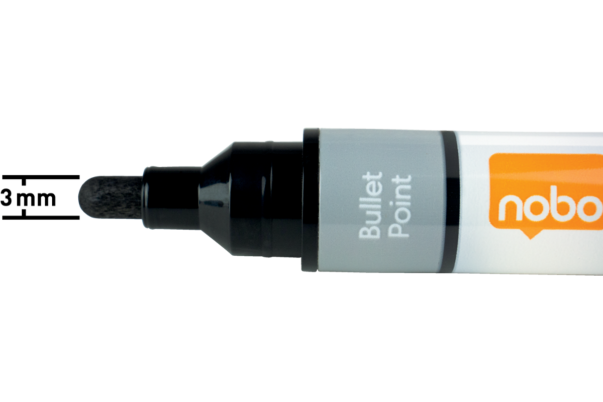 Whiteboardstiften Nobo Liquid Ink ronde punt 3 mm assorti 4 stuks