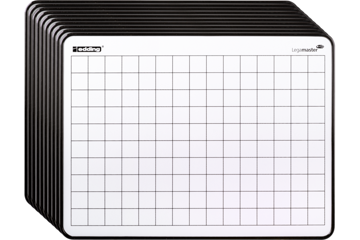 Wisbord gelakt staal edding move minds blanco/ruit, 10 stuks