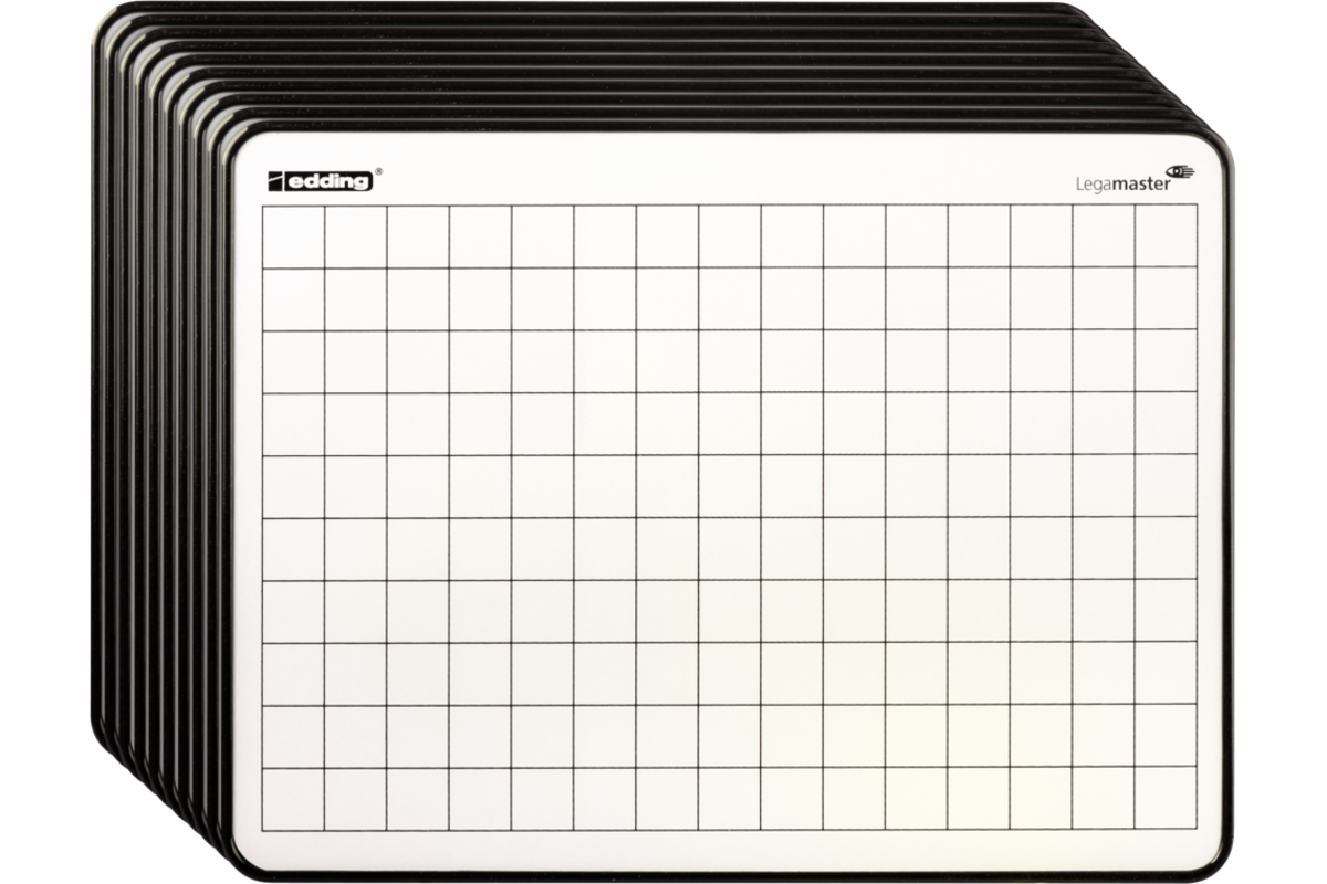 Wisbord emaille staal edding move minds blanco/ruit, 10 stuks