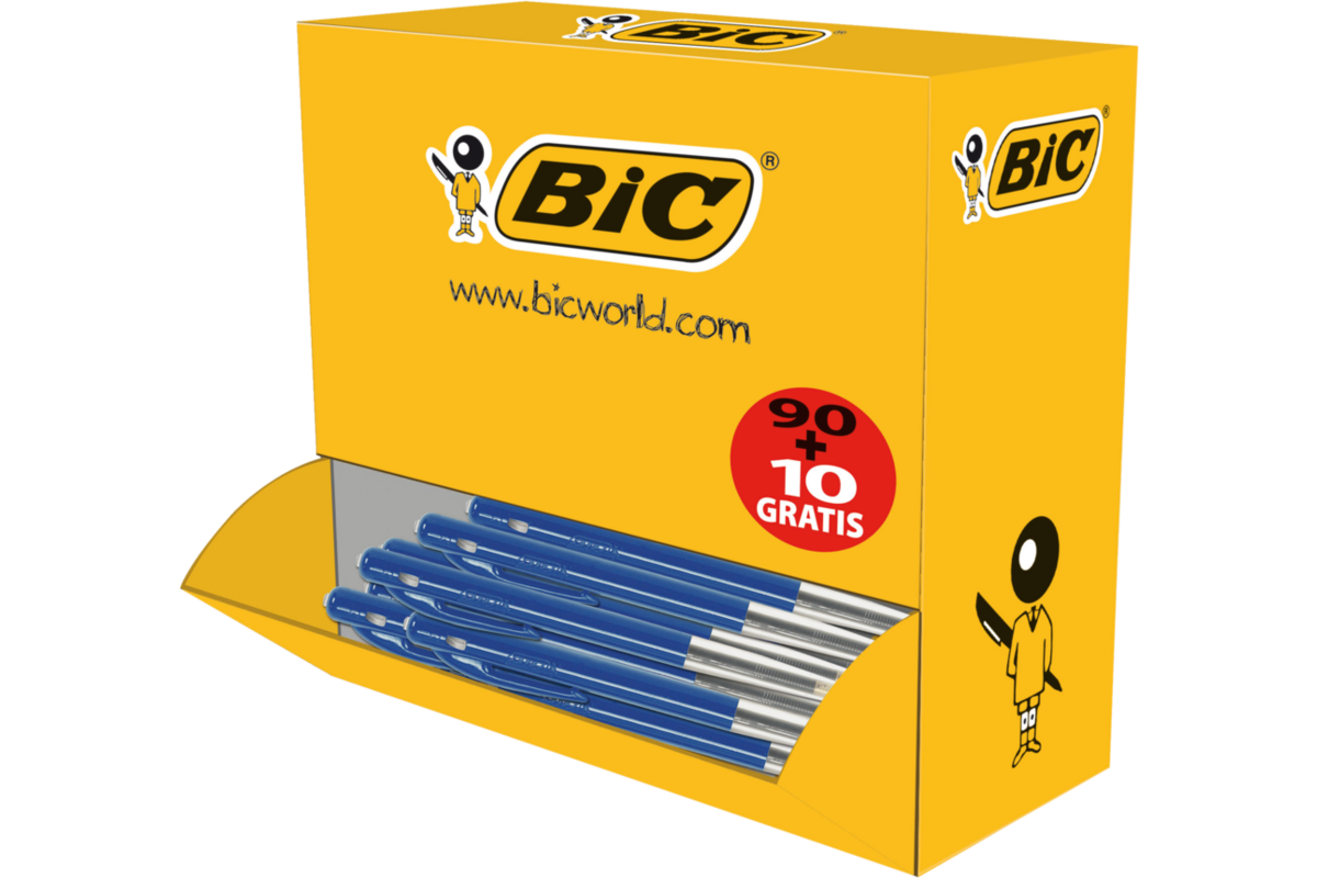 Balpen BIC M10 blauw Voordeelpak 90 + 10 gratis