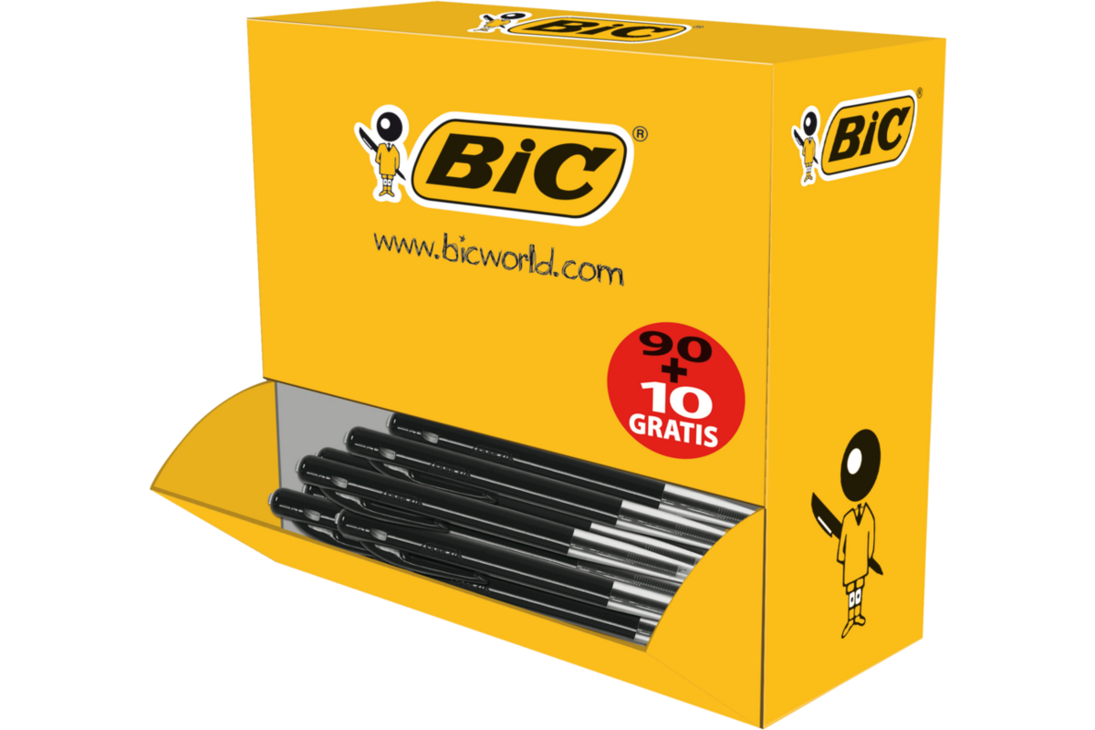 Balpen BIC M10 zwart Voordeelpak 90 + 10 gratis