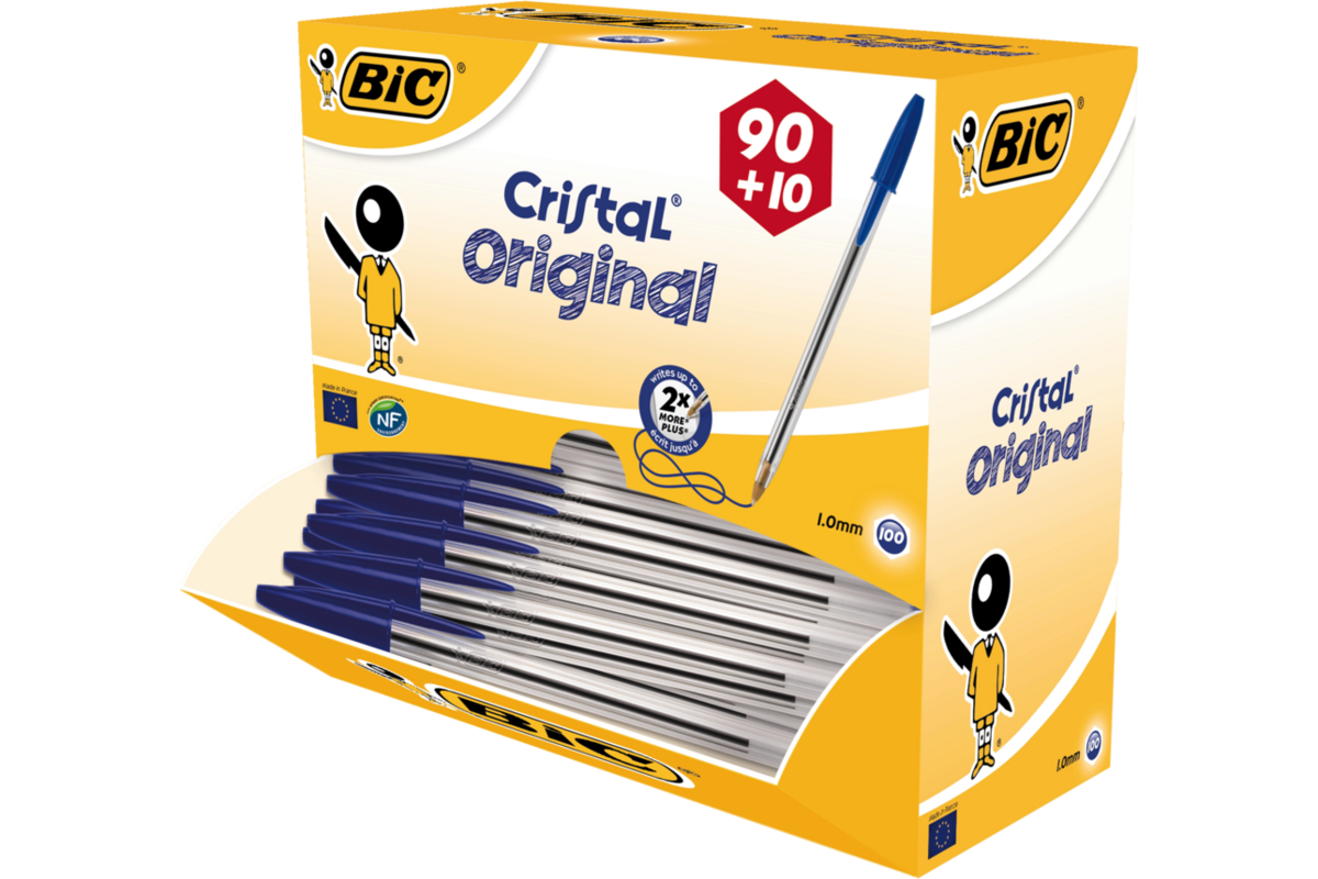 Balpen BIC Cristal blauw Voordeelpak 90 + 10 gratis