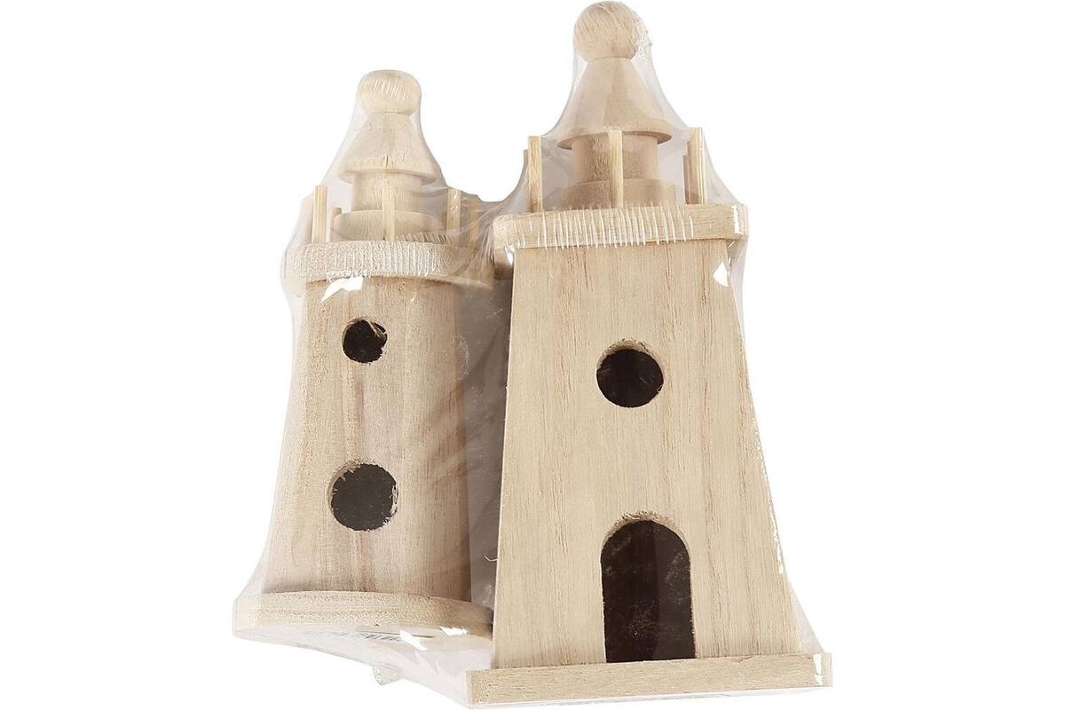 Vuurtoren, 2 stuks, keizerin boom,  afm 13,5 × 6 cm en 18 × 8 cm