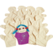 Poppenkastpop katoen blanco, 12 stuks
