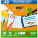 Kleurpotloden BIC Multi surface 3-in-1 assorti, 40 stuks incl. slijpers