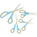 Schaar 14 cm soft-grip links- en rechtshandig blauw