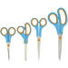 Schaar 14 cm soft-grip links- en rechtshandig blauw