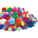 Pompons assorti, 300 stuks