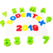 Spons stempels nummers en letters, 36 stuks
