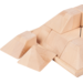 Piramide -  bouwblokken hout naturel 10 x 10 cm met onderplaat