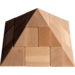 Piramide -  bouwblokken hout naturel 10 x 10 cm met onderplaat