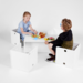 Rolf More - Bank Kuben kleuteruitvoering Wit gespoten 72x36x36cm ongemonteerd