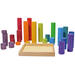 Grimm's - bouwblokken cilinders - regenboogkleuren - hout - set van 25