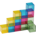 Blokkenset gekleurd transparant 5 x 5 x 5 cm 16 stuks