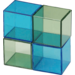 Blokkenset gekleurd transparant 5 x 5 x 5 cm 16 stuks