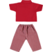 Poppenkleertjes broekje en shirt rood 40 cm