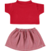 Poppenkleertjes jurkje en shirt rood 30 cm