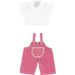 Poppenkleertjes tuinbroek rood met shirt 40 cm