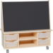 Bordenkar Ahorn 1x magnetisch whiteboard, 1x krijtbord