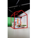 Huisje van balken 6x6 cm, hout 2x2x2 m, dakhoogte 2,5 m