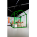 Huisje van balken 6x6 cm, hout 2x2x2 m, dakhoogte 2,5 m