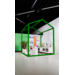 Huisje van balken 6x6 cm, hout 2x2x2 m, dakhoogte 2,5 m
