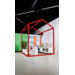 Huisje van balken 6x6 cm, hout 2x2x2 m, dakhoogte 2,5 m