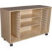 Combi-kieskast Flex 4, zonder laden, 2 legplanken en wielen, ahorn