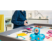 Spark tech-tafel 125x125 cm, blad HPL wit, onderstel grafiet