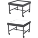 Spark tech-tafel 125x125 cm, blad HPL wit, onderstel grafiet