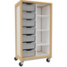 Kast 407 serie wit met 3 kwart legplanken en 7 laden van 15 cm