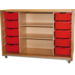 Kast 340 serie Ahorn, 2 halve legplanken, 10 laden van 15 cm