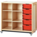 Kast 310 serie Ahorn, 2 tussen- panelen, 4 legpl. en 5 laden 15 cm
