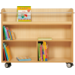 Boekenwagen, beuken, 2-zijdig verrijdbaar, 105 × 40 × 89 cm