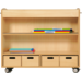 Kast beuken, 105 × 40 × 89, verrijdbaar, excl. bakken