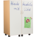Klapkast Uni beuken verrijdbaar,  deuren whitebord, 105 x 68 x 146 cm