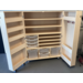 Klapkast Crea ahorn verrijdbaar, deuren whitebord, 105 x 65 x 146 cm