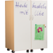 Klapkast Crea beuken verrijdbaar,  deuren whitebord, 105 x 65 x 146 cm