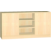 Kast dubbelzijdig met 6 vaste legplanken , 149 × 40 × 77 cm, beuken