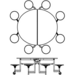 Ronde tafel, 8-zitter H61 136cm x 153cm x 61cm