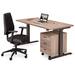 Bureau Flex 3+, Oak medium, onderstel Shadow grey, 160x80 cm