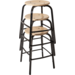 Taboeret zithoogte 46, frame zwart, zitting hout
