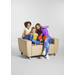 Bank Rolo 1,5-zits loveseat, geremde wielen, stof 7x 32M1709 classic java