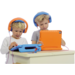 Safe 'n Sound hoofdtelefoon blauw, met afneembare textiel kabel