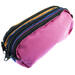 Schooletui 3-vaks oranje/ blauw/fuchsia ca 25 x 9 x 11 cm