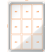 Binnenvitrine Nobo draaideur met slot 9 x A4
