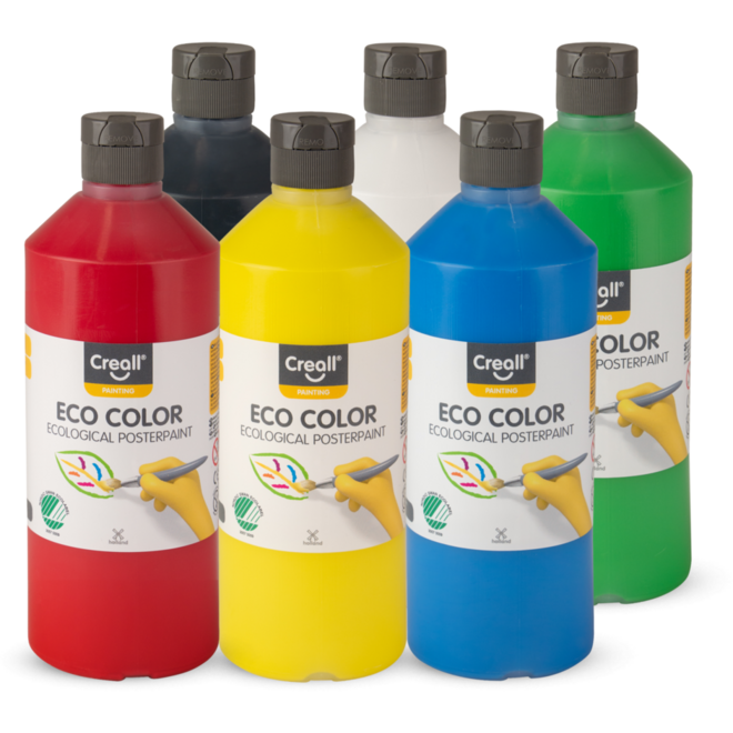 Plakkaatverf Creall Eco assorti 500 ml, 6 stuks