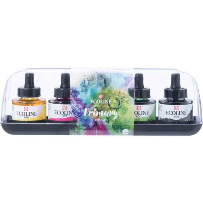 Ecoline vloeibare waterverf primaire kleuren 30 ml, 5 stuks