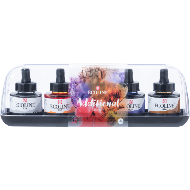 Ecoline vloeibare waterverf additionele kleuren 30 ml, 5 stuks