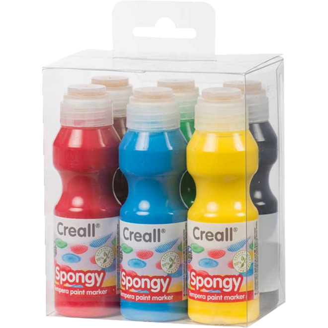 Plakkaatverfstiften spongy assorti, 6 stuks
